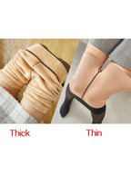 Polyester Elastane Fleece Lined Translucent Tights