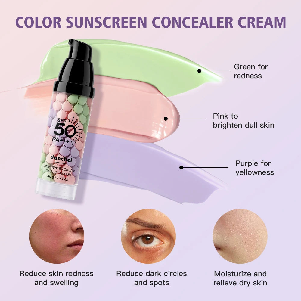 3 Color Correcting Makeup Primer Cream SPF50