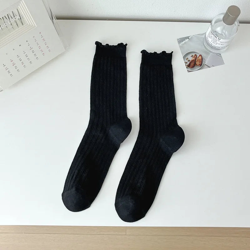 Polyester Elastane Casual Mid Tube Socks