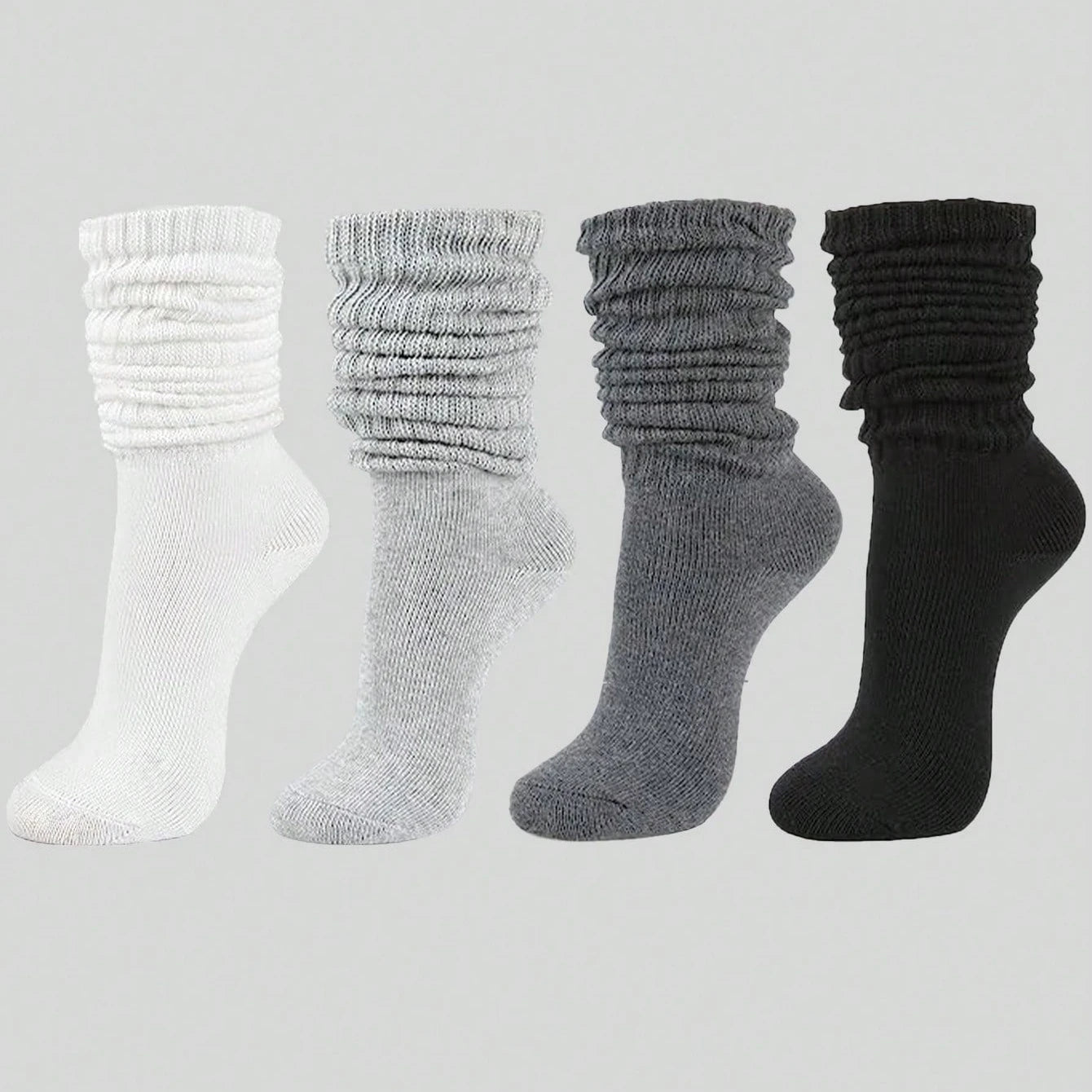 Polyester Elastane Knit Slouch Crew Socks - 1