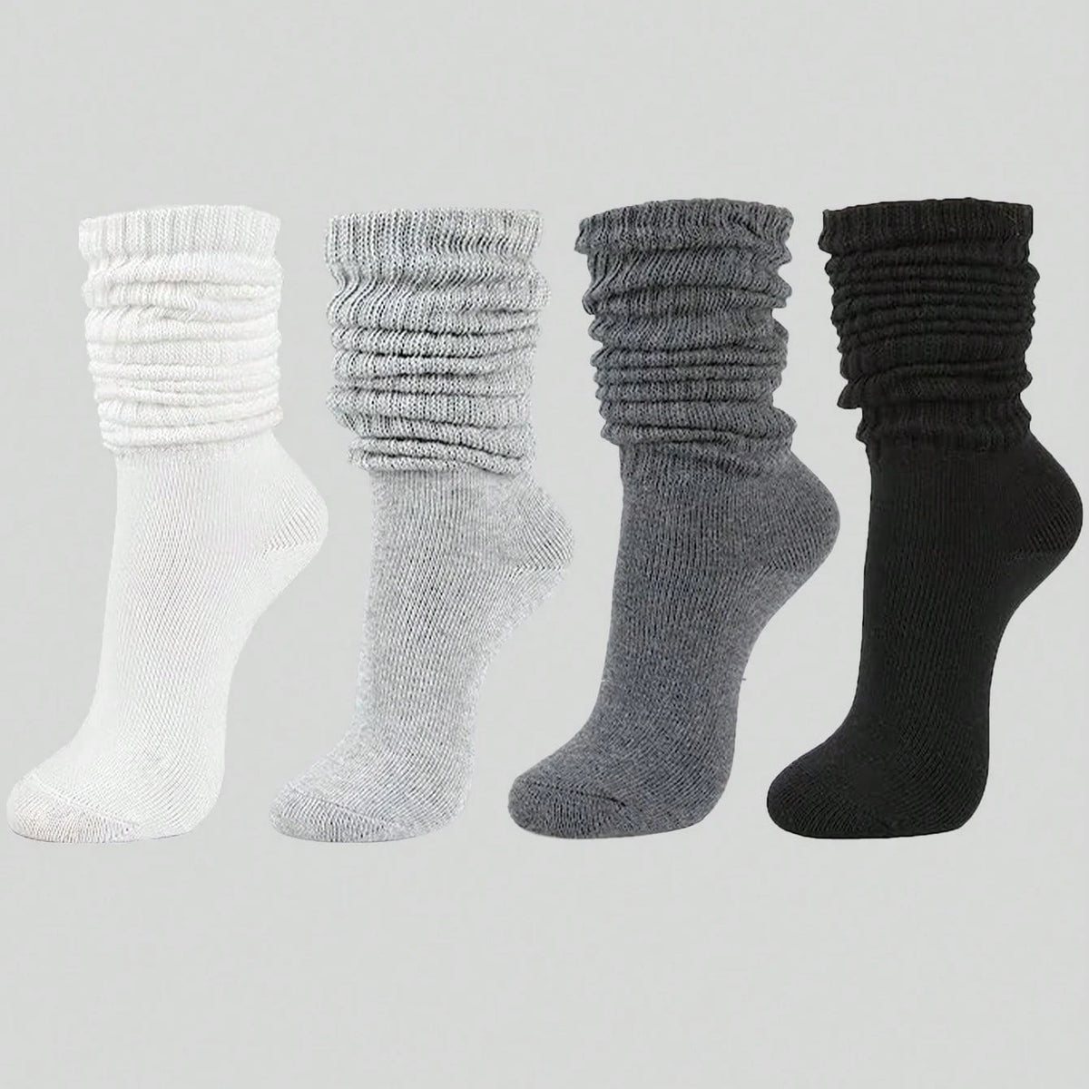 Polyester Elastane Knit Slouch Crew Socks