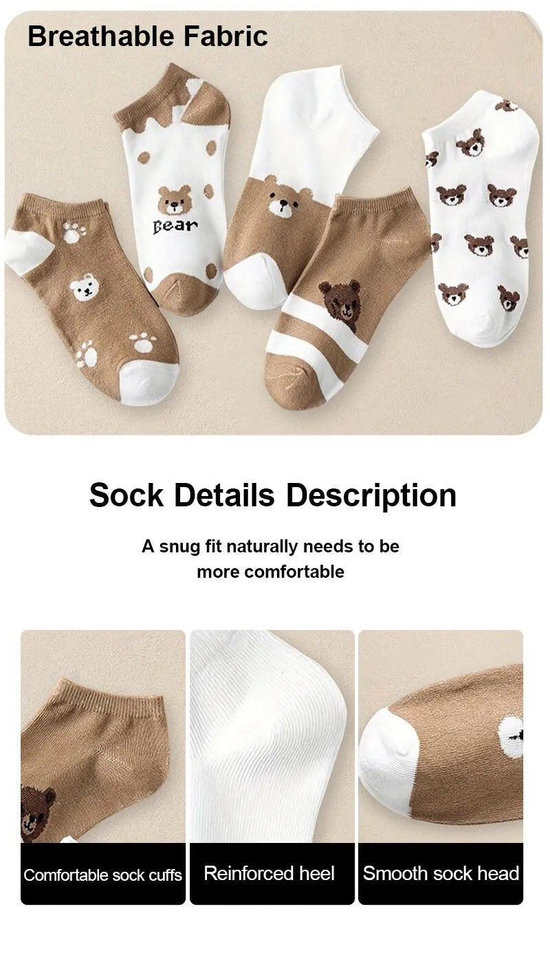 Polyester Blend Cartoon Pattern Low Tube Casual Socks
