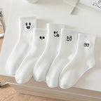 Polyester Blend Cartoon Pattern Mid Tube Socks