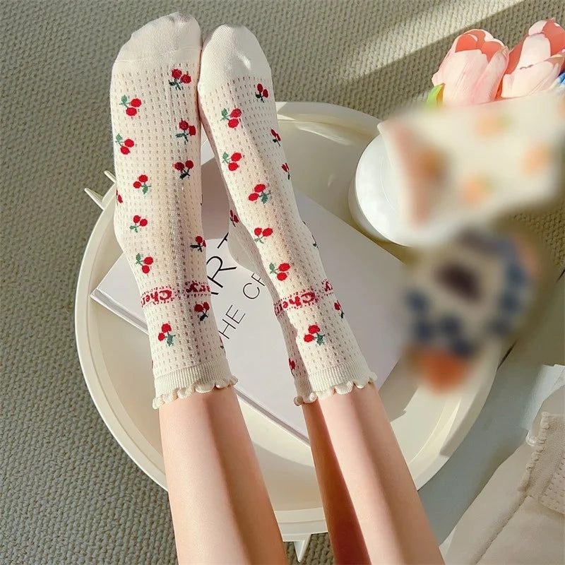 Nylon Lolita Ruffle Lace Socks - 7