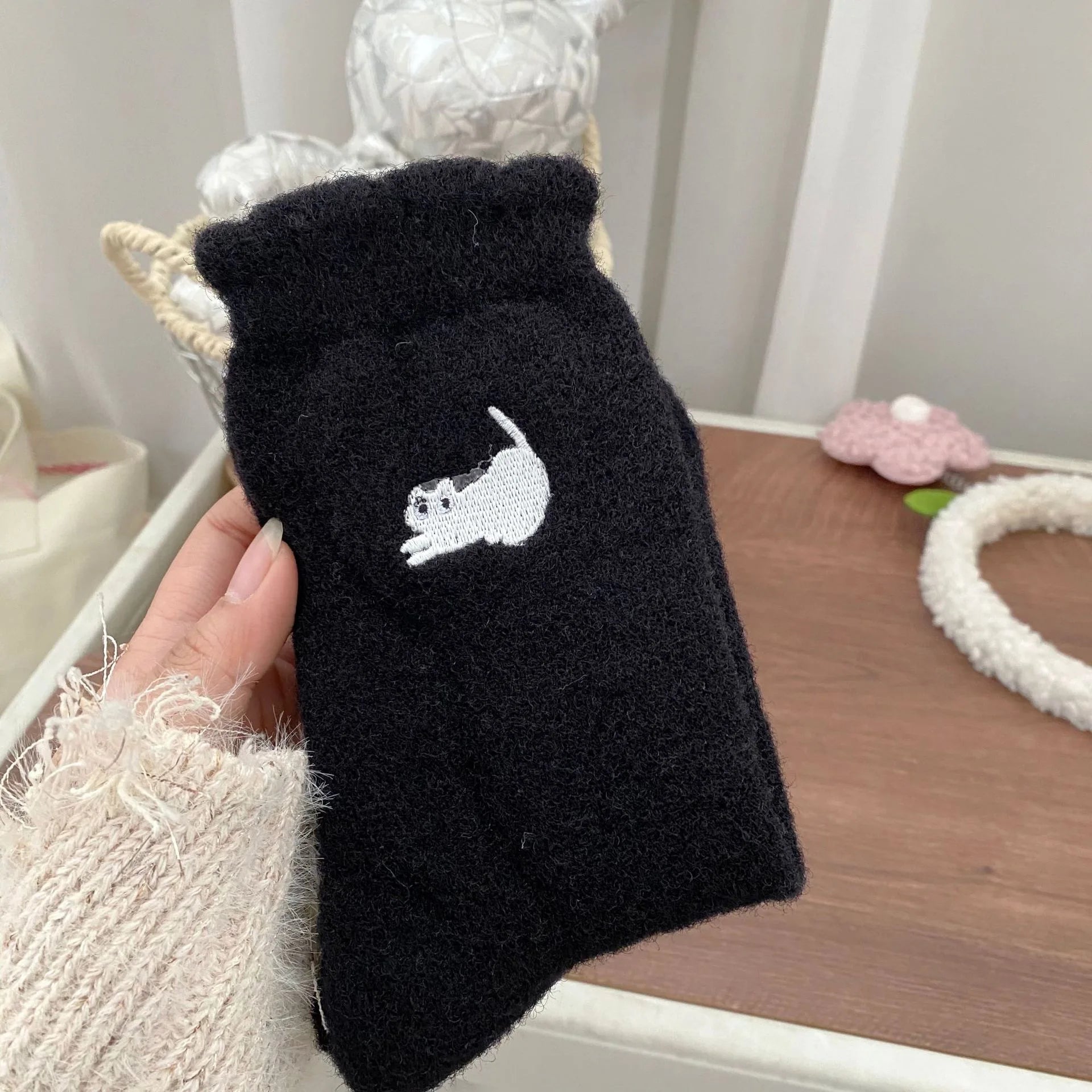 Plush Cartoon Mid Calf Socks Polyester Blend - 5