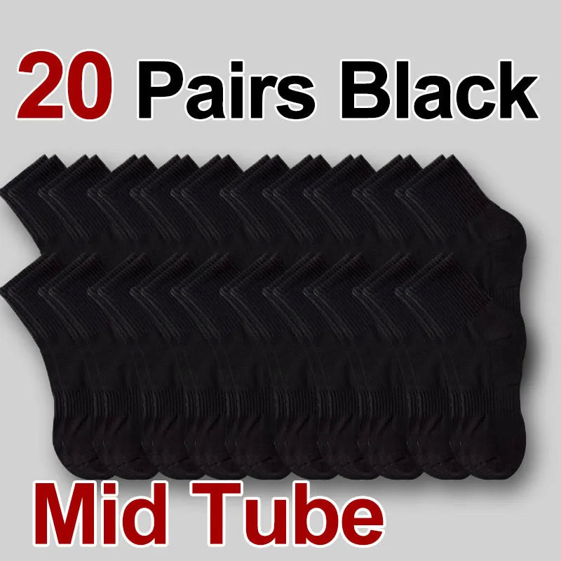 Polyester Blend Crew Socks Breathable Athletic Footwear - 40