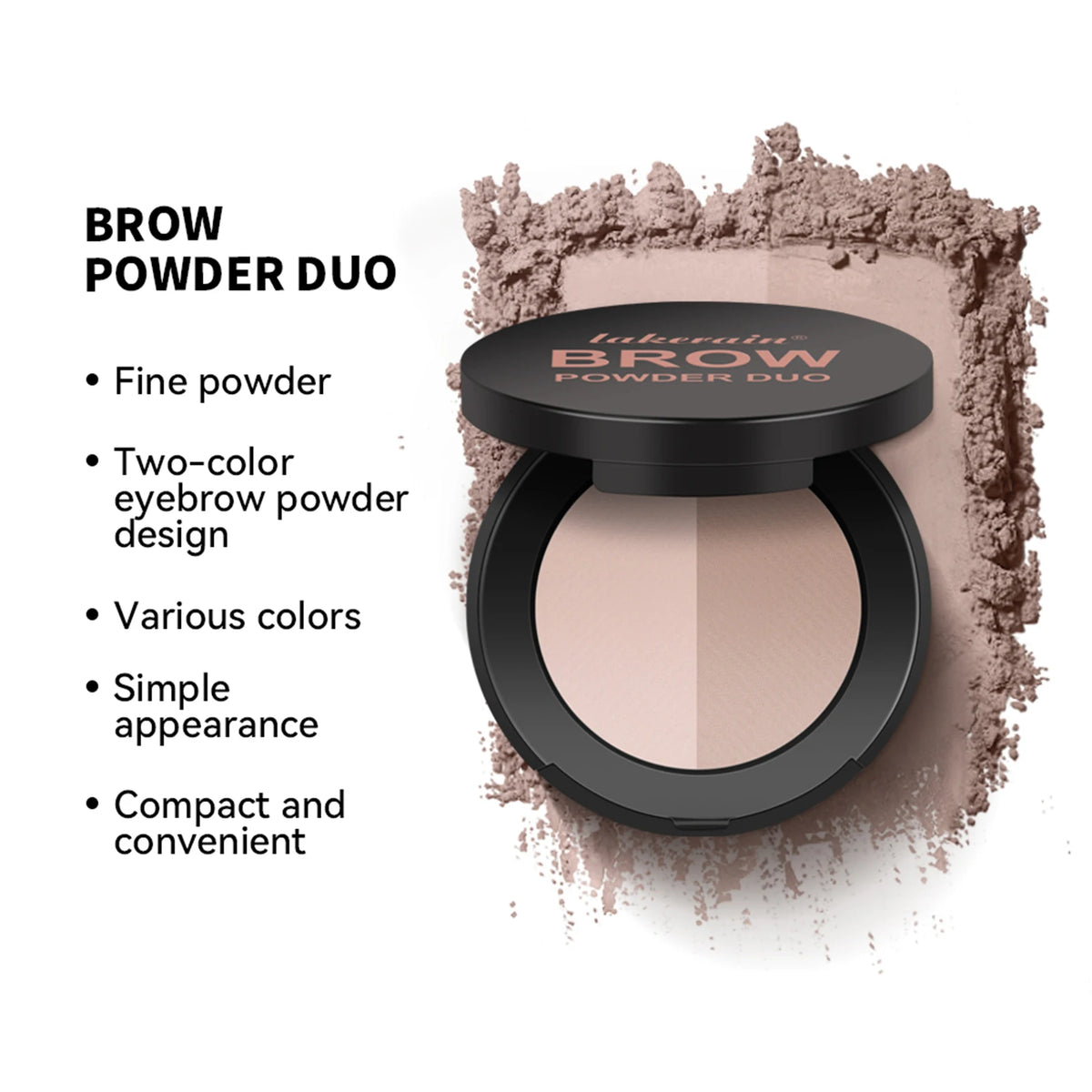 Dual Shade Eyebrow Powder Palette with Application Brush