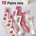 Polyester Elastane Cartoon Printed Mid Tube Casual Socks