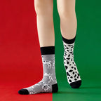 Cotton Blend Spotted Dog Print Unisex Mid Calf Crew Socks