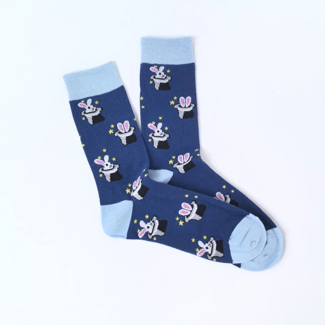 Polyester Animal Pattern Mid Calf Men Socks