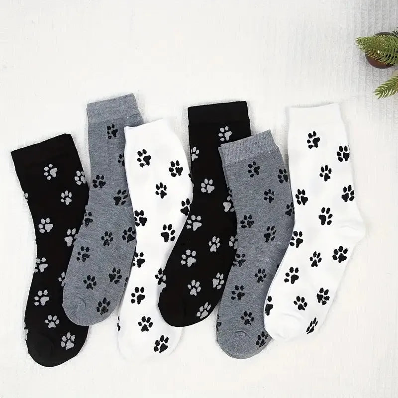 Polyester Elastane Cartoon Pattern Crew Socks for Women