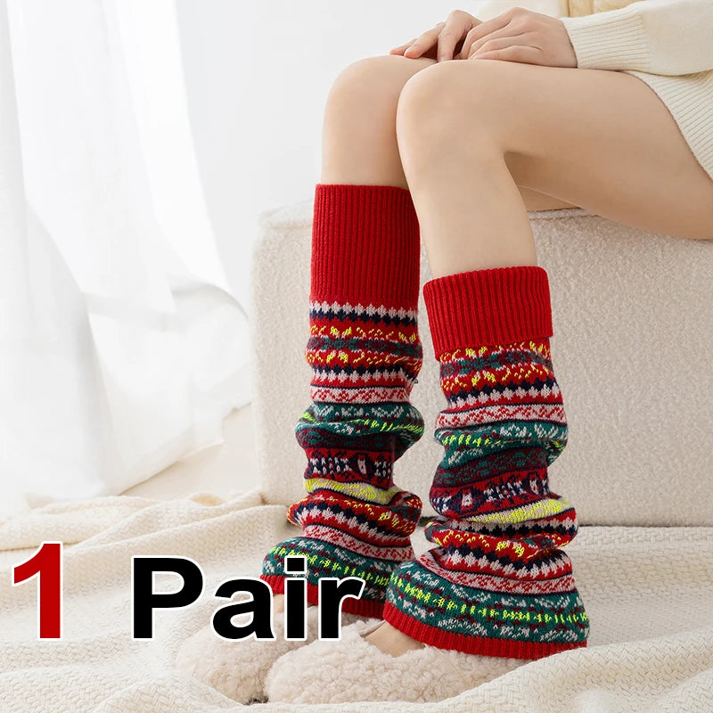 Polyester Bohemian Striped Leg Warmers - 14
