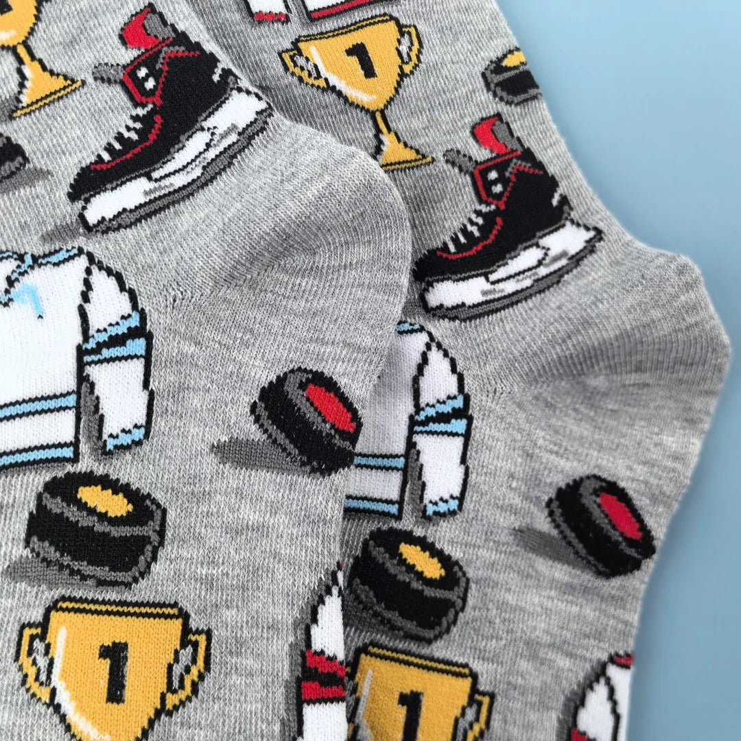 Polyester Elastane Hockey Themed Mid Calf Unisex Socks