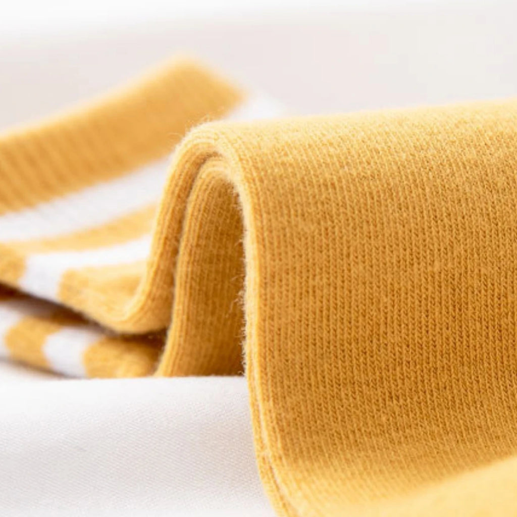 Polyester Elastane Striped Crew Socks