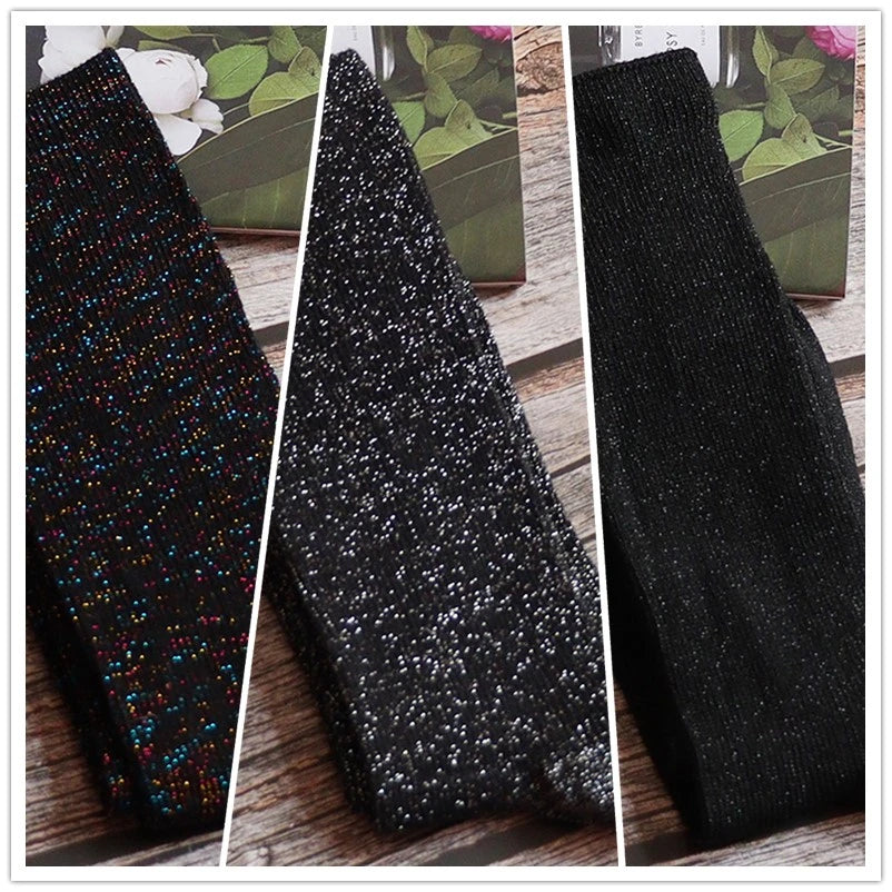 Cotton Blend Glitter Mid Tube Socks 3 Pairs