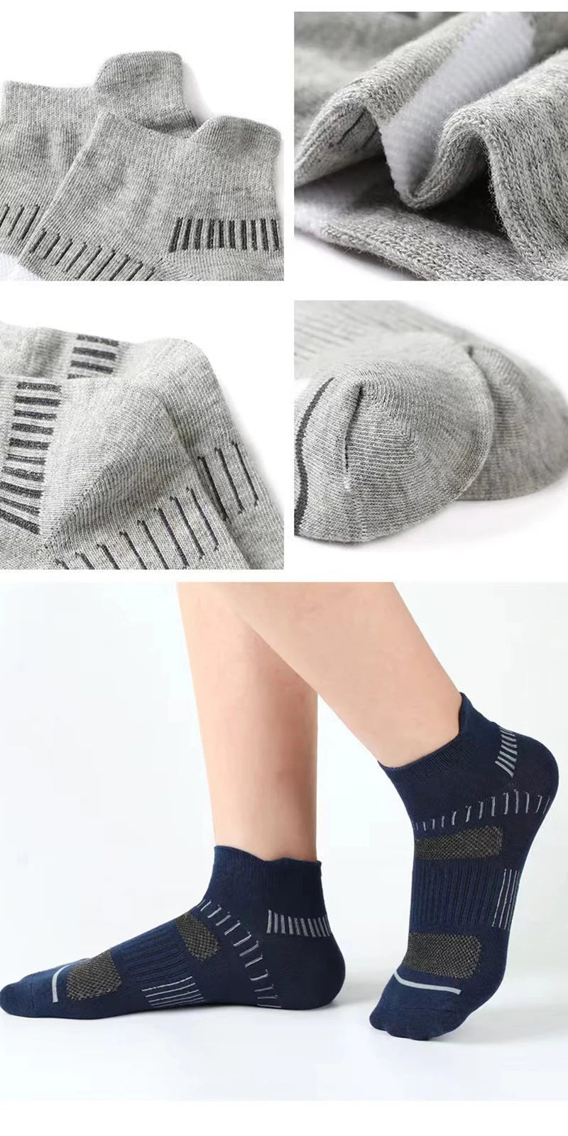 Polyester Blend Ankle Socks Sports Performance Footwear - 10