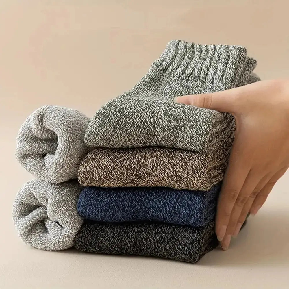 Thickened Polyester Spandex Winter Crew Socks 5 Pairs - 4