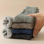 Thickened Polyester Spandex Winter Crew Socks 5 Pairs