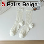 Polyester Elastane Casual Mid Tube Socks