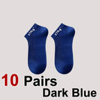10 Pairs Mens Polyester Elastane Breathable Mesh Ankle Socks