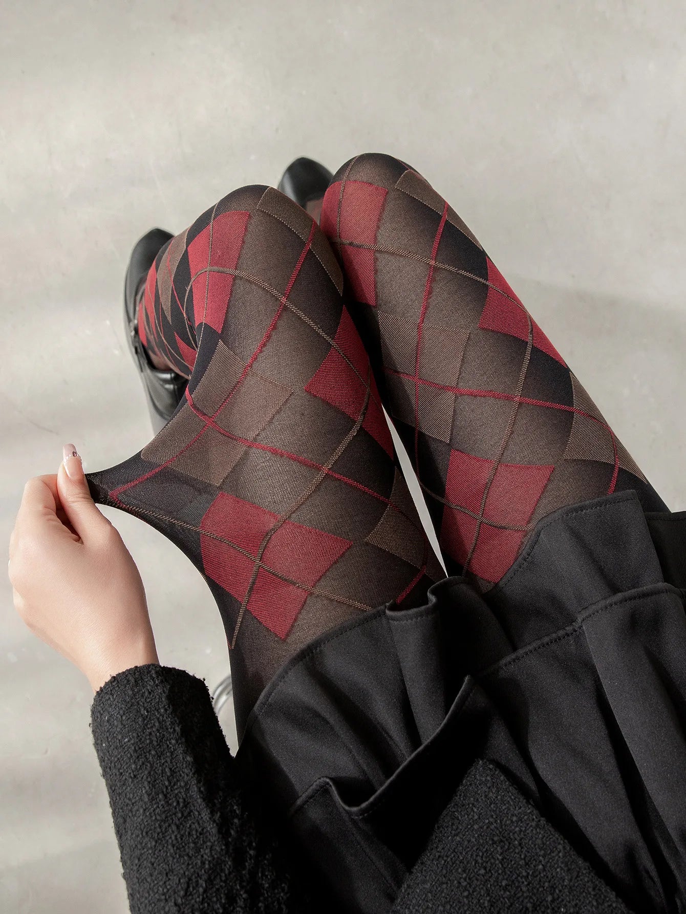 Geometric Pattern Nylon Pantyhose Tights - 2
