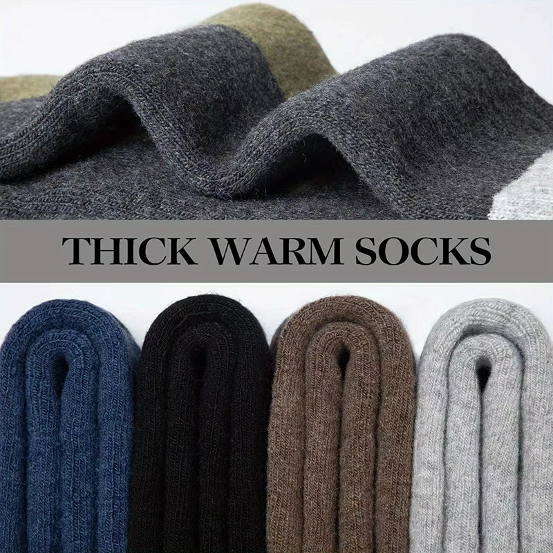 Thick Wool Blend Crew Socks for Winter Warmth