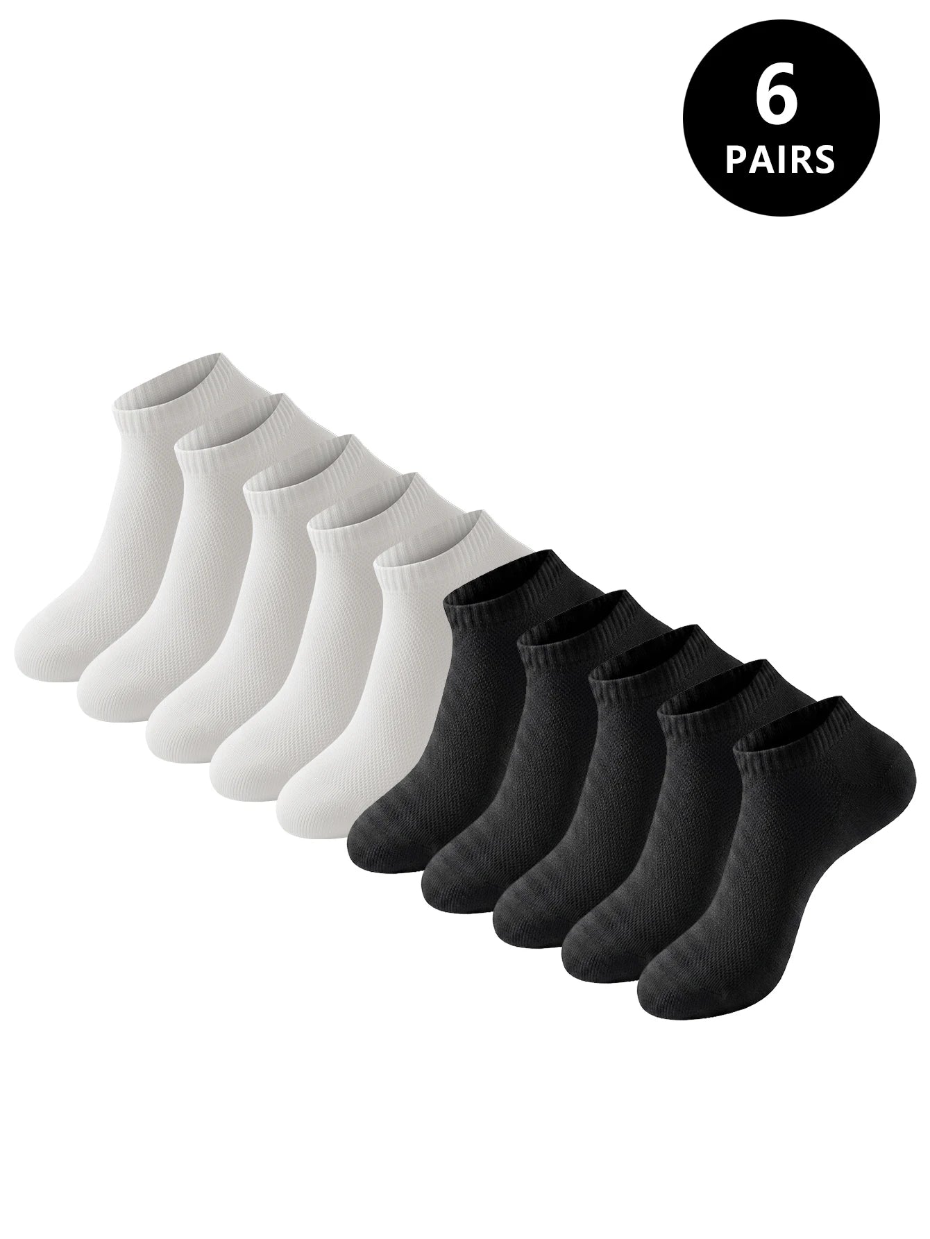 Polyester Elastane Crew Socks Six Pair Set - 13