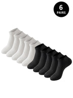 Polyester Elastane Crew Socks Six Pair Set