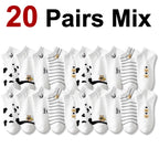 Polyester Elastane Cartoon Print Low Cut Casual Womens Socks