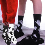 Cotton Ghost Pattern Mid Tube Halloween Socks