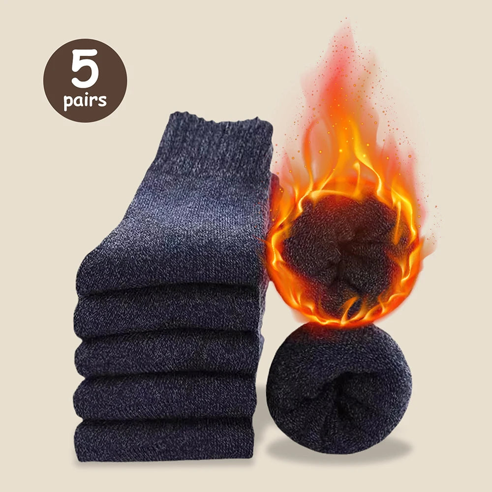 Polyester Elastane Knit Mid Calf Thermal Socks for Men - 13