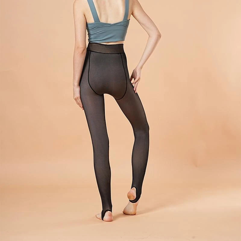 Fleece Lined Translucent Thermal Tights Women Pantyhose - 12