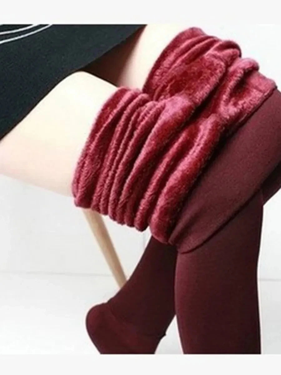Plush Lined Thermal Footless Leggings for Women