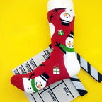 Cotton Christmas Pattern Mid Tube Socks