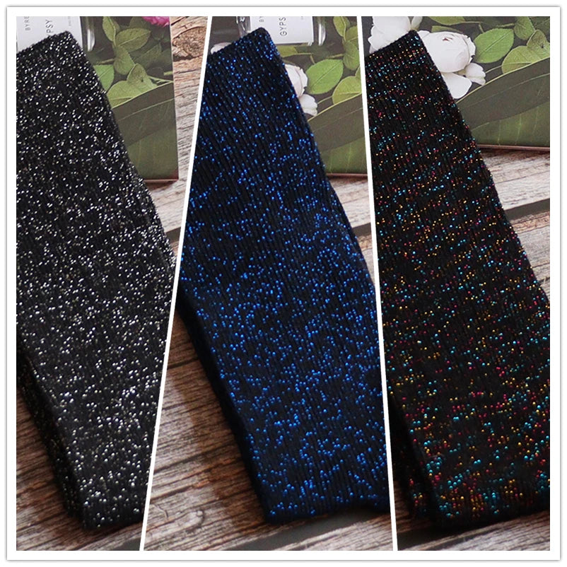 Cotton Blend Glitter Mid Tube Socks 3 Pairs