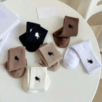 Polyester Elastane Crew Socks Embroidered Casual Socks