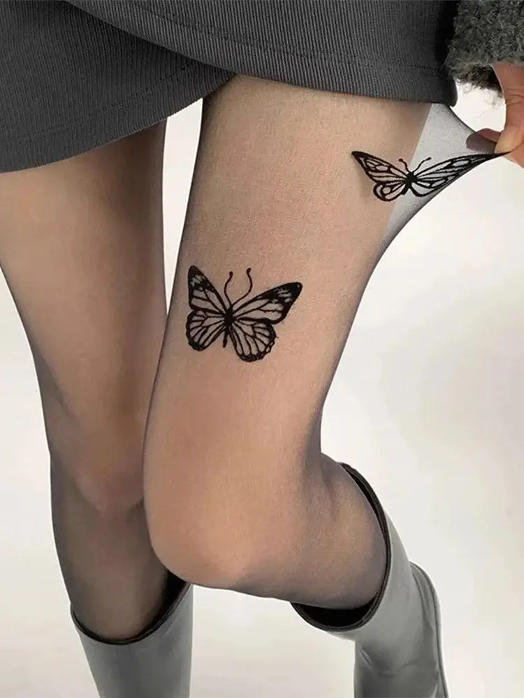 Butterfly Pattern Nylon Pantyhose