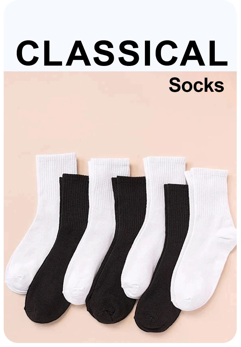 7 Pairs Polyester Elastane Mid Tube Casual Socks