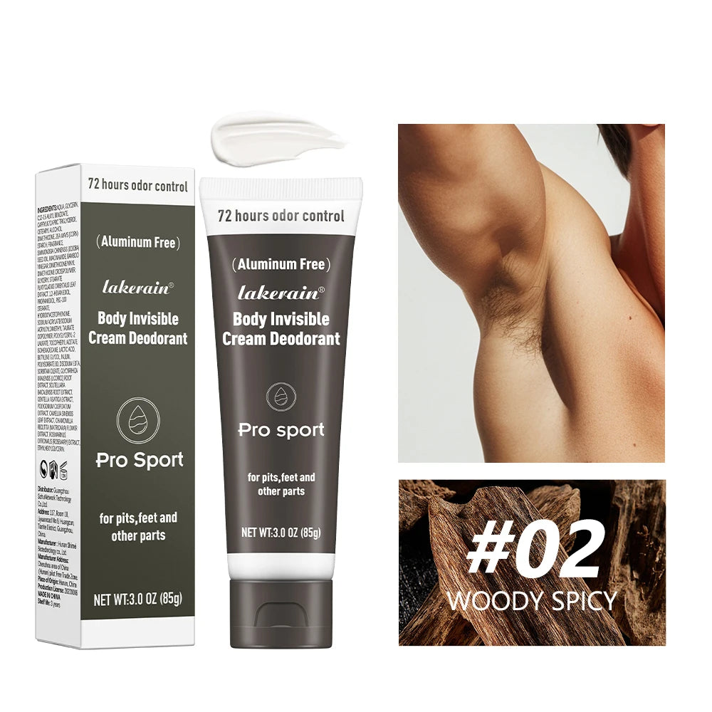 Invisible Body Deodorant Cream 72 Hour Odor Protection