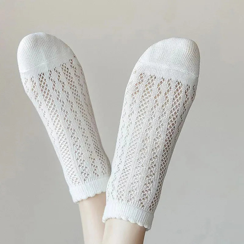 Cotton Polyester Mesh Ankle Socks for Women - 11