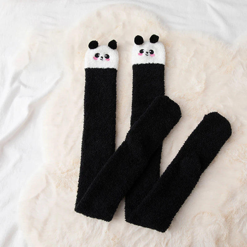Polyester Elastane Cartoon Over Knee Floor Socks - 9