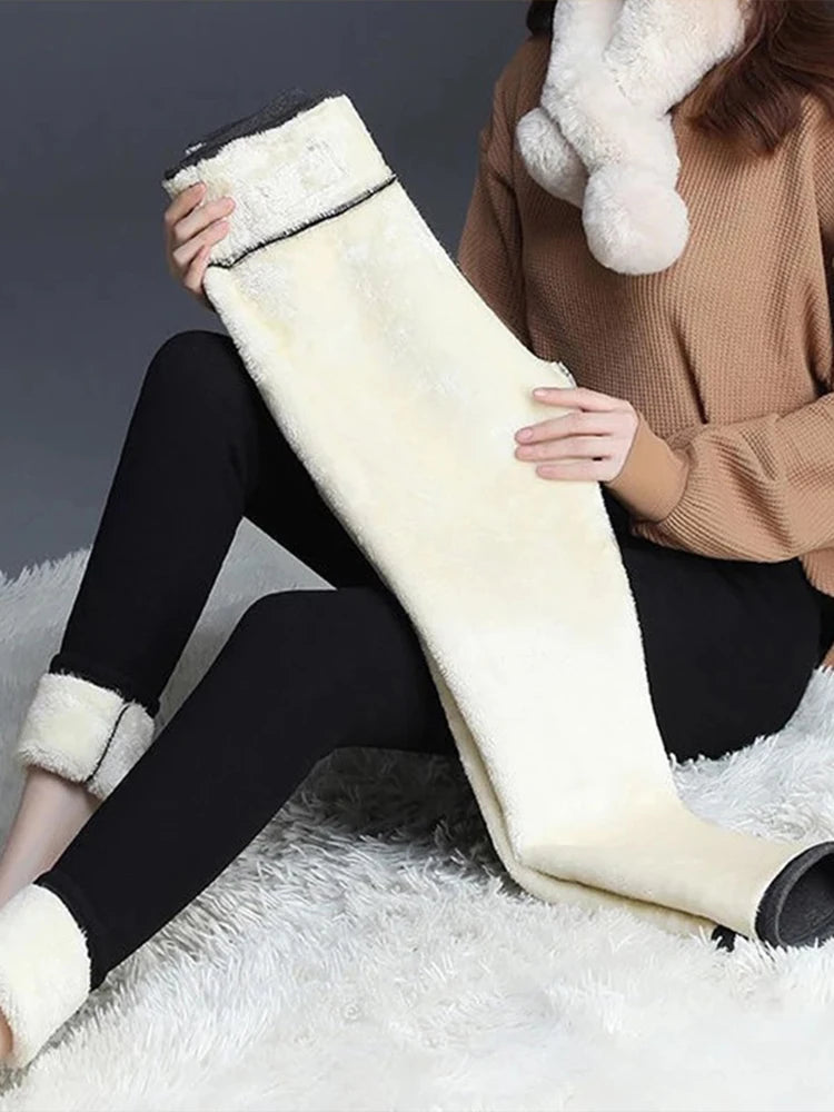 Fleece Lined Translucent Thermal Tights - 32