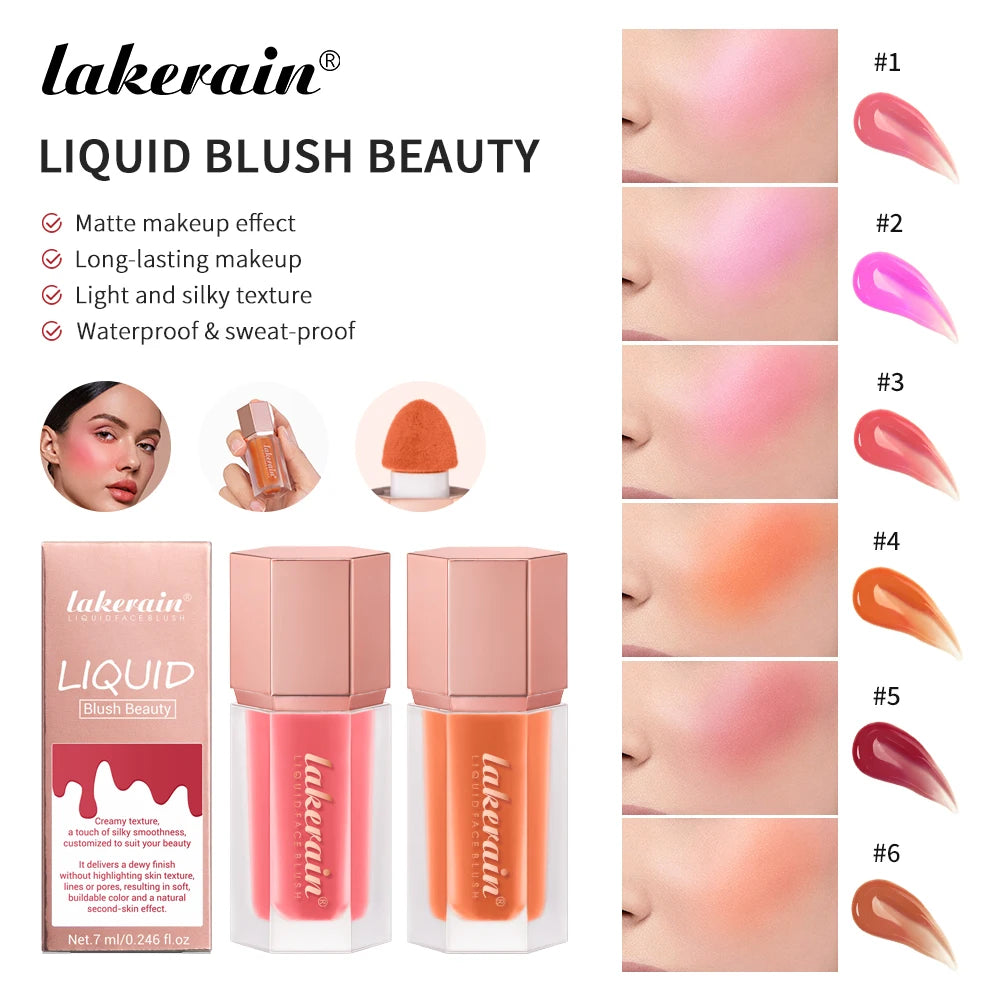 Waterproof Velvet Matte Liquid Blush with Mushroom Applicator - 3