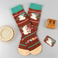 Cotton Blend Capybara Pattern Mid Calf Socks