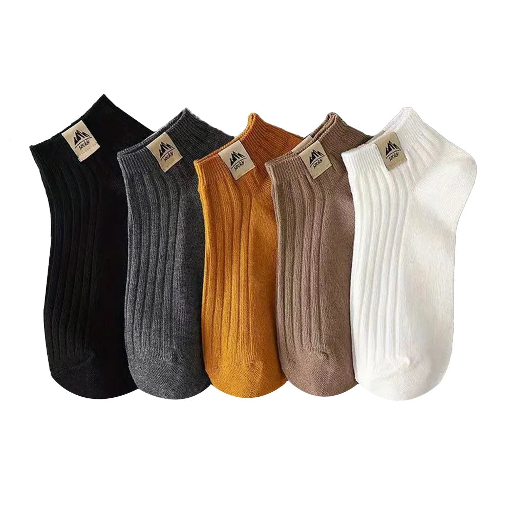 Polyester Blend Ankle Socks For Men 5 Pack