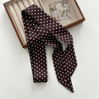 Polka Dot Polyester Long Ribbon Scarf Headband