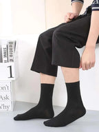 6 Pairs Polyester Spandex Mens Crew Socks