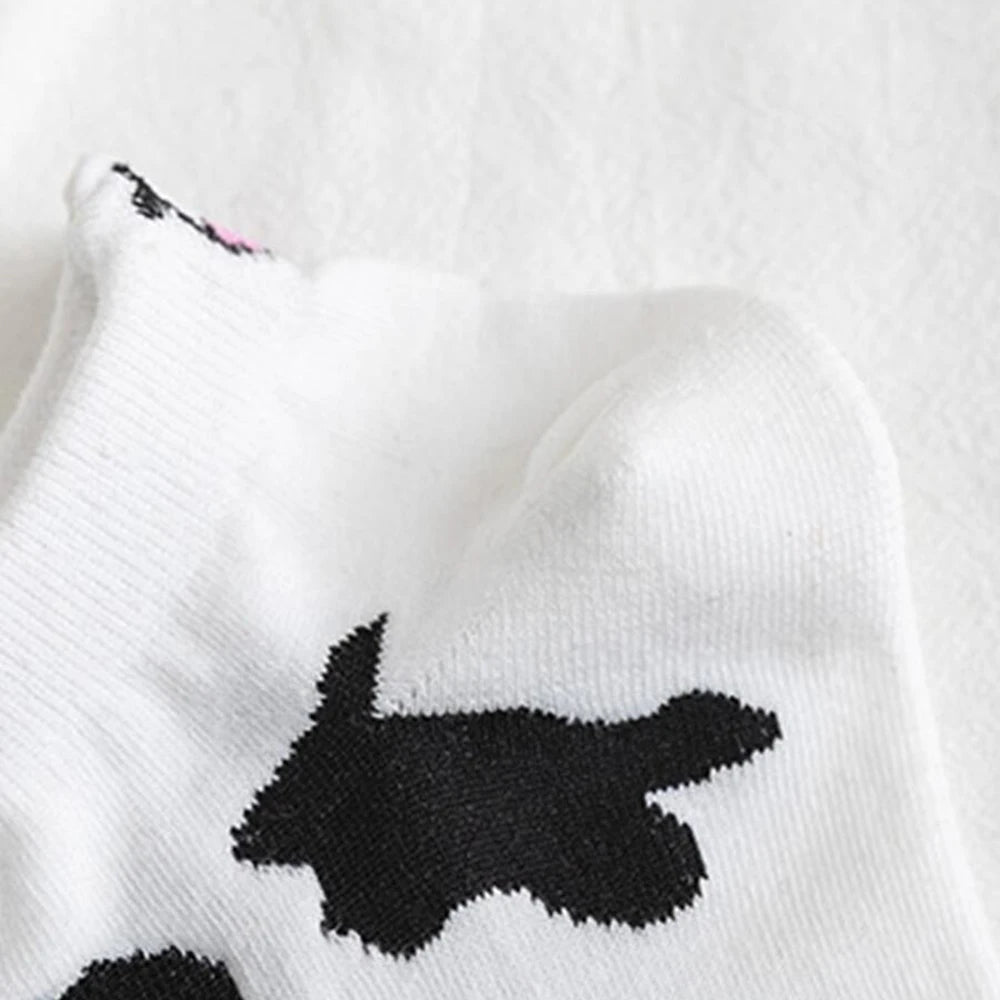 Polyester Elastane Cartoon Low Cut Casual Socks 5 Pair Set