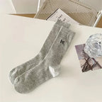 Polyester Blend Butterfly Pattern Casual Mid Length Socks 5 Pack