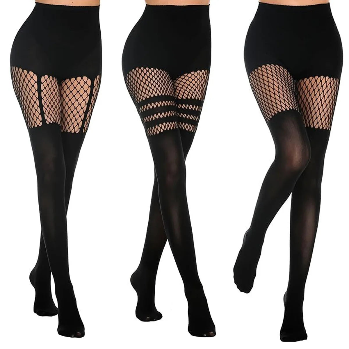 Nylon Fishnet Suspenders Pantyhose Women Tights